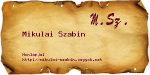 Mikulai Szabin névjegykártya